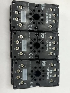(3) NEW Entrelec ES 8 10A 400VAC relay base - Picture 1 of 5