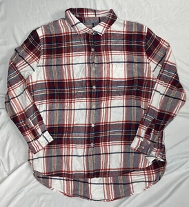 Gap Shirt Flannel Long Sleeve Plaid Lightweight 100% Cotton Women's Sz. 2XL - Picture 1 of 6