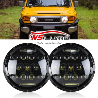 Combo de faros LED redondos proyectores de 7"" pulgadas haz alto/bajo para FJ Cruiser 2007-2014 Foto 1 de 4