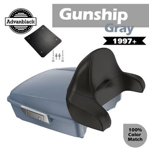 Rushmore Chopped Tour Pack Wrap Around GUNSHIP GRAY For Harley/Softail 97+ - Picture 1 of 12