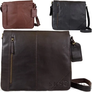 Herren/Damen Premium Leder Messenger Bag/große Schulter/Umhängetasche  - Bild 1 von 10