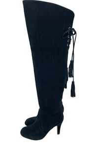 Vince Camuto Cherline Black Suede Leather Over the Knee Boots SZ 6 New SH08 - Picture 1 of 12