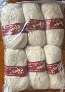 Brunswick Eleganza YARN 1.75 OZ Ball- Ivory Kid Mohair blend Lot Of 6 Italy - Picture 1 of 4
