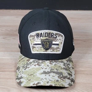 Las Vegas Raiders New Era 39Thirty Hat Cap Sz L/XL Black Camo Salute To Service - Picture 1 of 9
