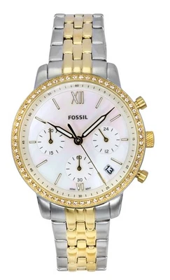 Fossil Neutra Chronograph Two Tone Stainless Steel  ES5216 Womens Watch - Immagine 1 di 4