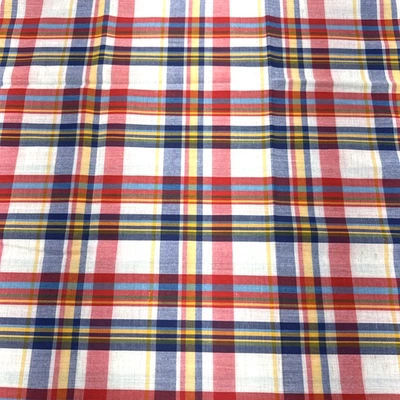 Red White Blue Yellow Plaid Fabric BTHalfY #31 - Image 1 of 4