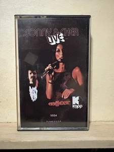 Sonny & Cher Live 1972 Kapp Records RARE Cassette Tape Vintage Collectors Dream - Picture 1 of 4