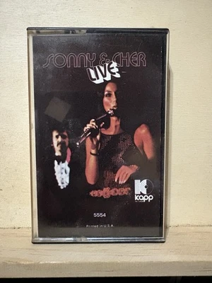 Sonny & Cher Live 1972 Kapp Records RARE Cassette Tape Vintage Collectors Dream - Image 1 of 4