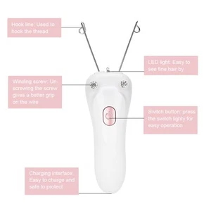 Electric Threading Epilator Hair Remover USB Charging Cotton Thread Epilator - Picture 1 of 24