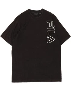 FILA Mens Graphic T-Shirt Top XL Black Cotton AV10 - Picture 1 of 3