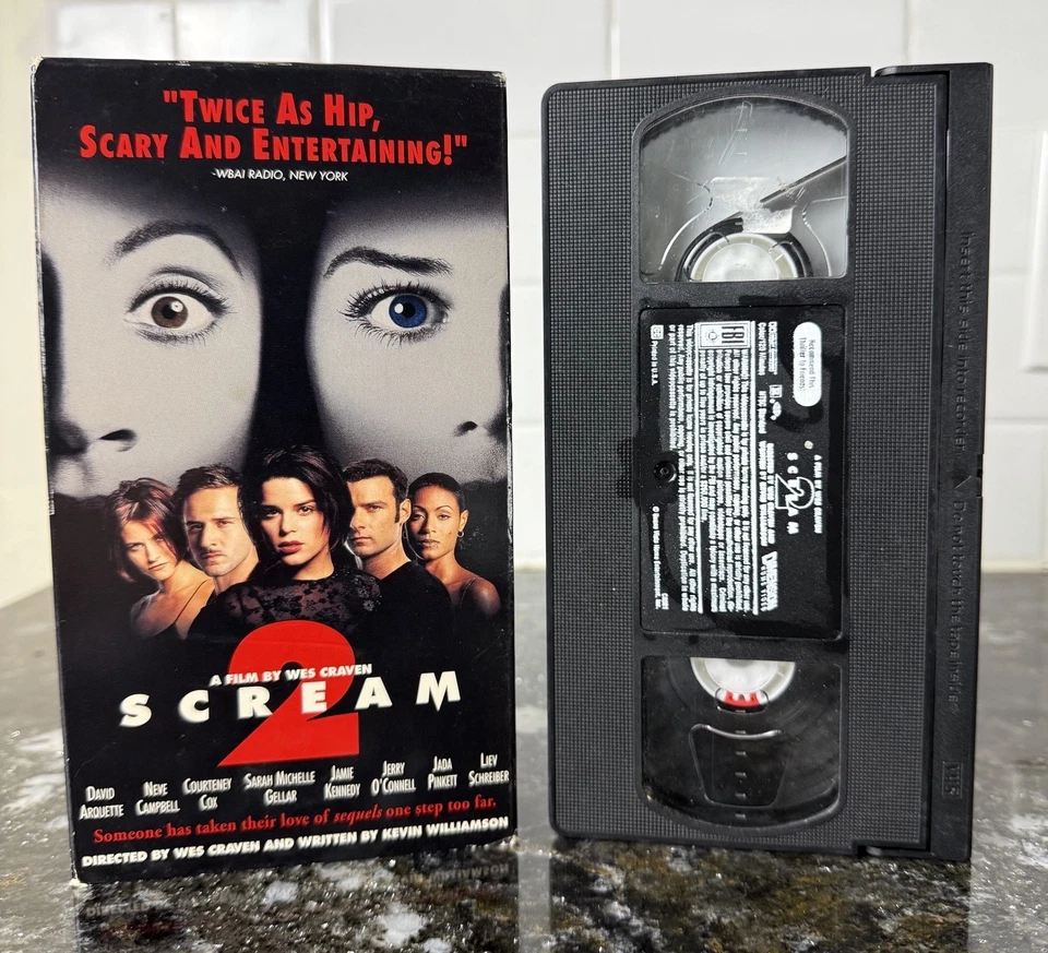 Scream 2 (VHS, 1998) Neve Campbell, Courtney Cox, Drew Barrymore HORROR NICE!! - Image 1 of 4