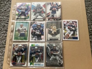 TOM BRADY JOB LOT X 10 NFL CARDS NEW ENGLAND PATRIOTS FUTURE HOF QB BARGAIN £1 - Picture 1 of 1