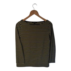 Jaeger Striped Top Long Sleeved Size Small Blue Yellow Striped - Picture 1 of 6