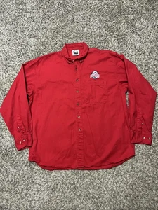Ohio State Buckeyes Button Down Shirt Men’s XL Spike Sports Red Long Sleeve - Picture 1 of 9