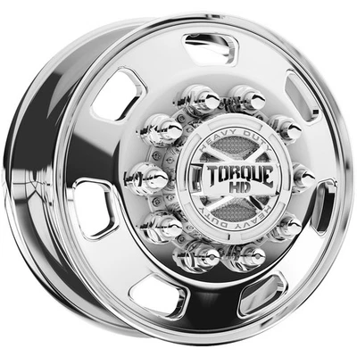 Torque HD TW642F Luxe Dually 22.5x9 10x285.75 Polished-Front Wheel Rim 22" Inch Foto 1 de 4