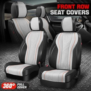 Touring Series Leatherette Front Row Set Seat Covers Cushion Protector Grey - Picture 1 of 8