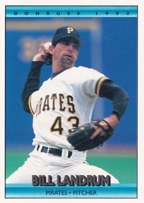 1992 Donruss #221 Bill Landrum Pittsburgh Pirates + Yes 4 Free Mystery Cards - Image 1 of 2