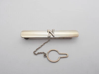 Fermacravatta in Argento 925 con Lettera - N - Iniziale Nome - Alfabeto - Immagine 1 di 4
