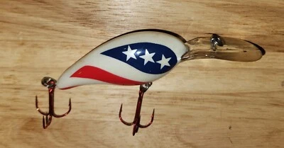 RARE Bill Norman Deep Little N Old Glory Patriotic Stars & Stripes Fishing Lure - Image 1 of 4