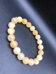 Beautiful Natural Stone Yellow Calcite Bracelet 10mm Strechable - Picture 1 of 8