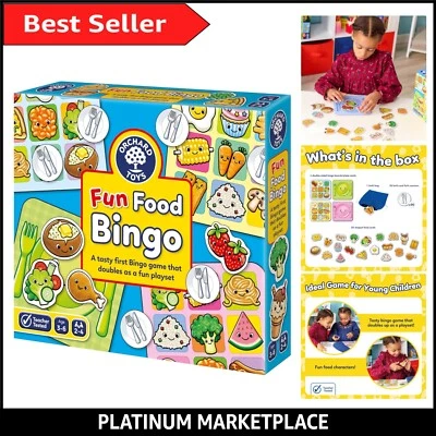 Educational Fun Food Bingo - Easy Matching Game for 2-4 Players Age 3-6 - Image 1 of 4
