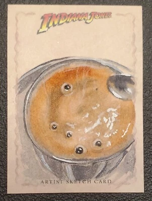 2008 sketch card art EYEBALL SOUP indiana jones INGRID HARDY topps heritage - Image 1 of 4