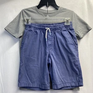 CAT & JACK Set Round Neck T-Shirt & Drawstring Shorts Boys Medium 8-10 Blue/Gray - Picture 1 of 20