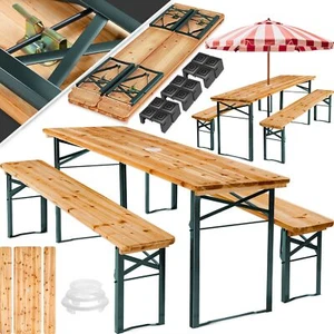 Serie Tenda da Birra Tavolo da Birra pieghevole con supporto ombrellone - Foto 1 di 12