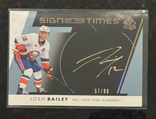 2022-23 SP AUTHENTIC JOSH BAILEY SIGN OF THE TIMES BLACK GOLD AUTO /99 #SOTT-JB