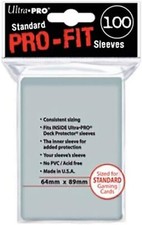 100 Fundas Cartes/Sleeves STANDARD PRO-FIT Ultra PRO Transparent perfect size