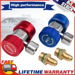 Quick Coupler Manifold Gauge Adapters With Hose Fittings For Car AC System - Picture 1 of 12