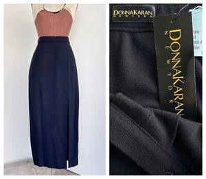 Donna Karan Deadstock Womens Black Skirt Size Medium Vintage Designer Wool Skirt - Picture 1 of 7