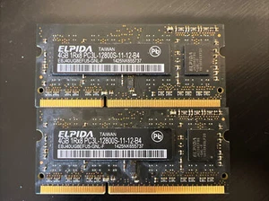 Lot of 2 iMac A1419 OEM Elpida 4GB DDR3 1Rx8  EBJ40UG8EFU5-GNL-F SO-DIMM RAM 69 - Picture 1 of 1