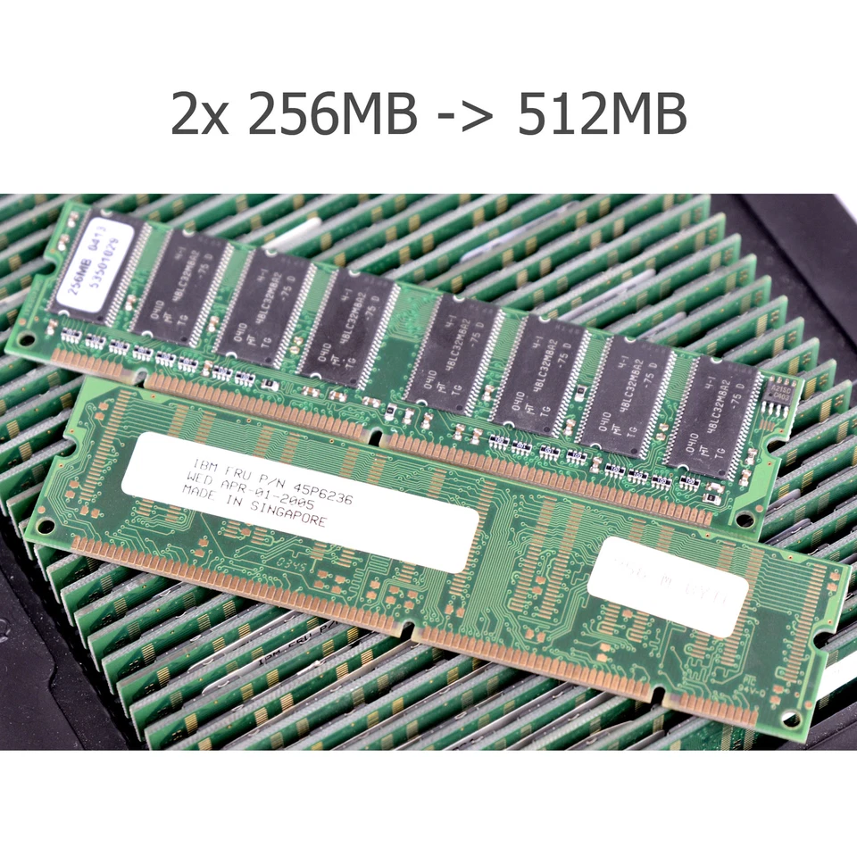 2X 256MB - 512MB MT Vintage SD-RAM SDRAM PC133 Also For Apple iMac G3 eMac M586 - Image 1 of 2