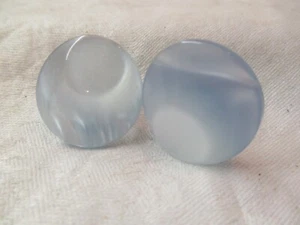 Vintage blue Lucite Clip on Earrings - Picture 1 of 3
