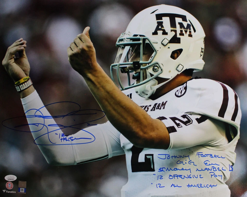 Johnny Manziel Autographed/Signed Texas A&M Aggies 16x20 Photo JSA 28017 PF - Image 1 of 1