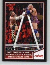 2013 Topps Best of WWE #77 WWE Champion CM Punk Defeats Ryback in a Tables