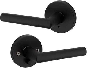 Kwikset 91550-030 Milan Door Handle Lever with Modern Contempy Slim Iron Black - Picture 1 of 6