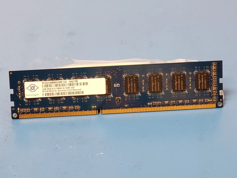 Nanya NT2GC64B8HC0NF-CG 2GB DDR3-1333 2Rx8 PC3-10600U-9-10-B0.1333 Memory - Image 1 of 1