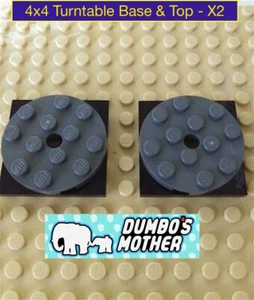 LEGO Tocadiscos 4x4 Cuadrado Negro Base Gris Azulado Oscuro Tapa Redonda X2 - Imagen 1 de 1