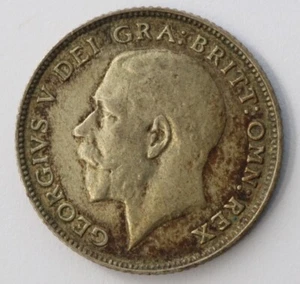 Gran Bretaña 1922 seis peniques de plata 19,5 mm KM-815a,1 - Imagen 1 de 2