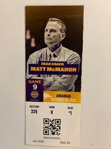 LSU TIGERS vs ARKANSAS, DECEMBER 28,  2022, TICKET STUB - Picture 1 of 1