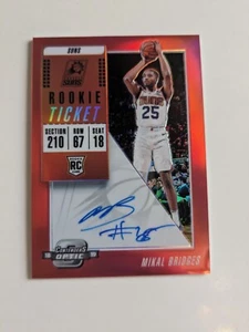 2018-19 Contenders Optic #130 Mikal Bridges RED PRIZM /149 SP AUTO ROOKIE RC - Picture 1 of 3