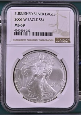 2006 W Burnished $1 American Silver Eagle NGC MS69 - Image 1 of 2
