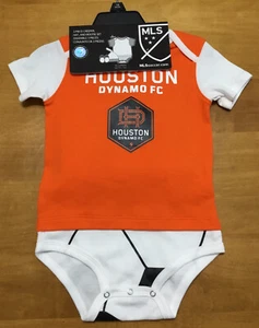 Houston Dynamo FC MLS Baby Infant Size 18M 3-Piece Creeper Hat & Bootie Set - Picture 1 of 4