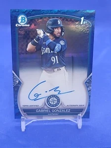 2023 Bowman Chrome Gabriel Gonzalez 1st Auto Blue Lunar Refractor /150 - Imagen 1 de 6