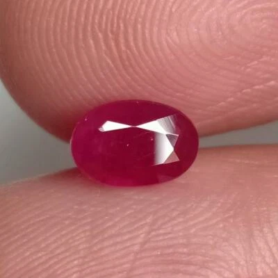 1.34 Carat Natural Red Ruby Oval Cut Loose Gemstone African Mines - Image 1 of 4