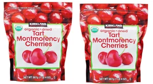 Kirkland Signature Organic Dried Tart Montmorency Cherries 2 Bags 20oz Each - Picture 1 of 2