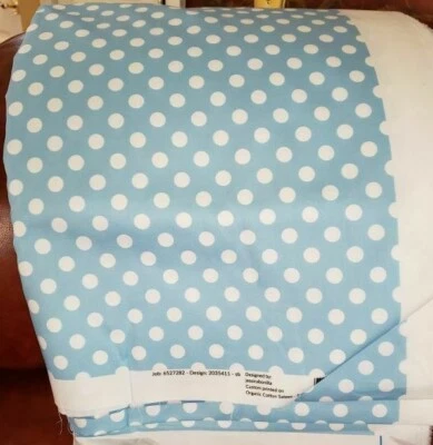 TECIDO AZUL/BRANCO BOLINHAS COLHER FLOR: PEÇA NOVA: 1 JARDA + 7 POLEGADAS - Imagem 1 de 4