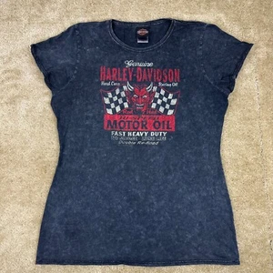 Harley Davidson womens T shirt XXL 2XL Devil Shirt acid wash racing London KY - Picture 1 of 13